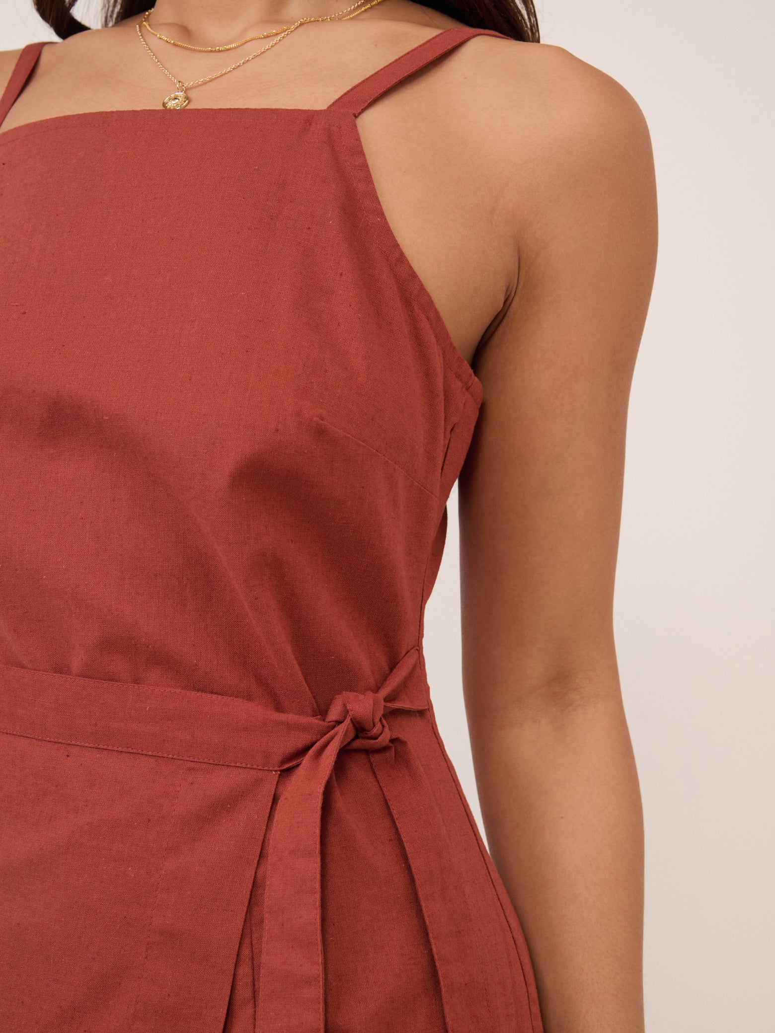 knee length dresses for ladies Cora Midi Linen Dress – Ysanne